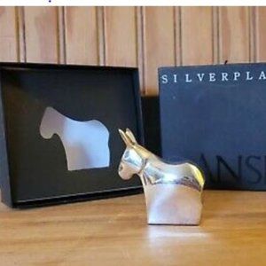 ISO Vintage DANSK Donkey Silver-plate Paperweight